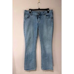 Silver Western Glove Works Denim Jeans Bootcut Frayed Hem Light Wash 33/32